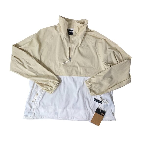 North Face Anorak Jacket  Windbreaker Gravel Gardenwhite Size Large NWT - Picture 1 of 9